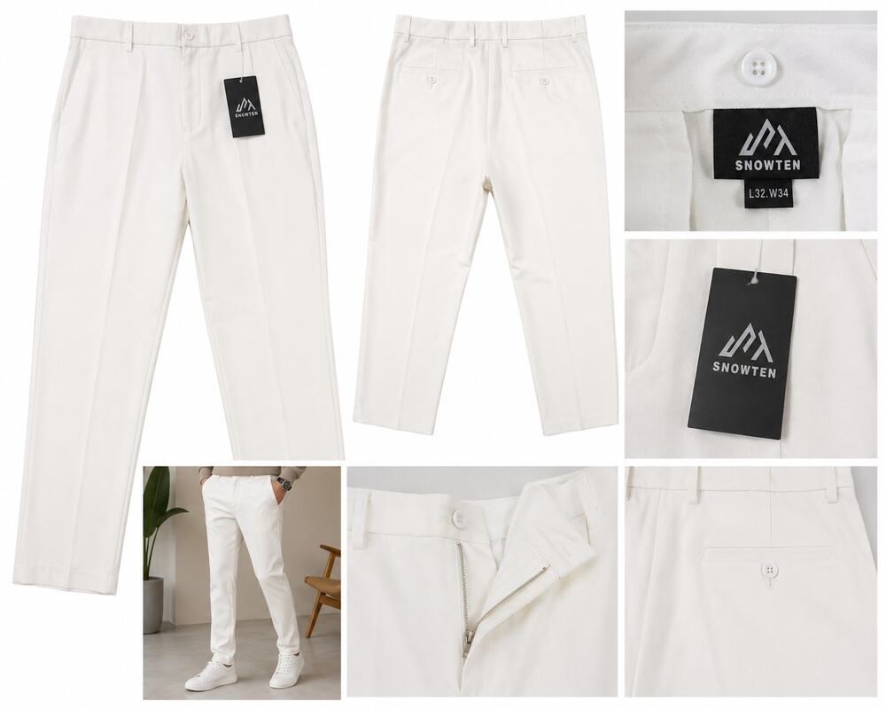 Snowten Men's White Dress Pants – New with Tags – Size L32 W34